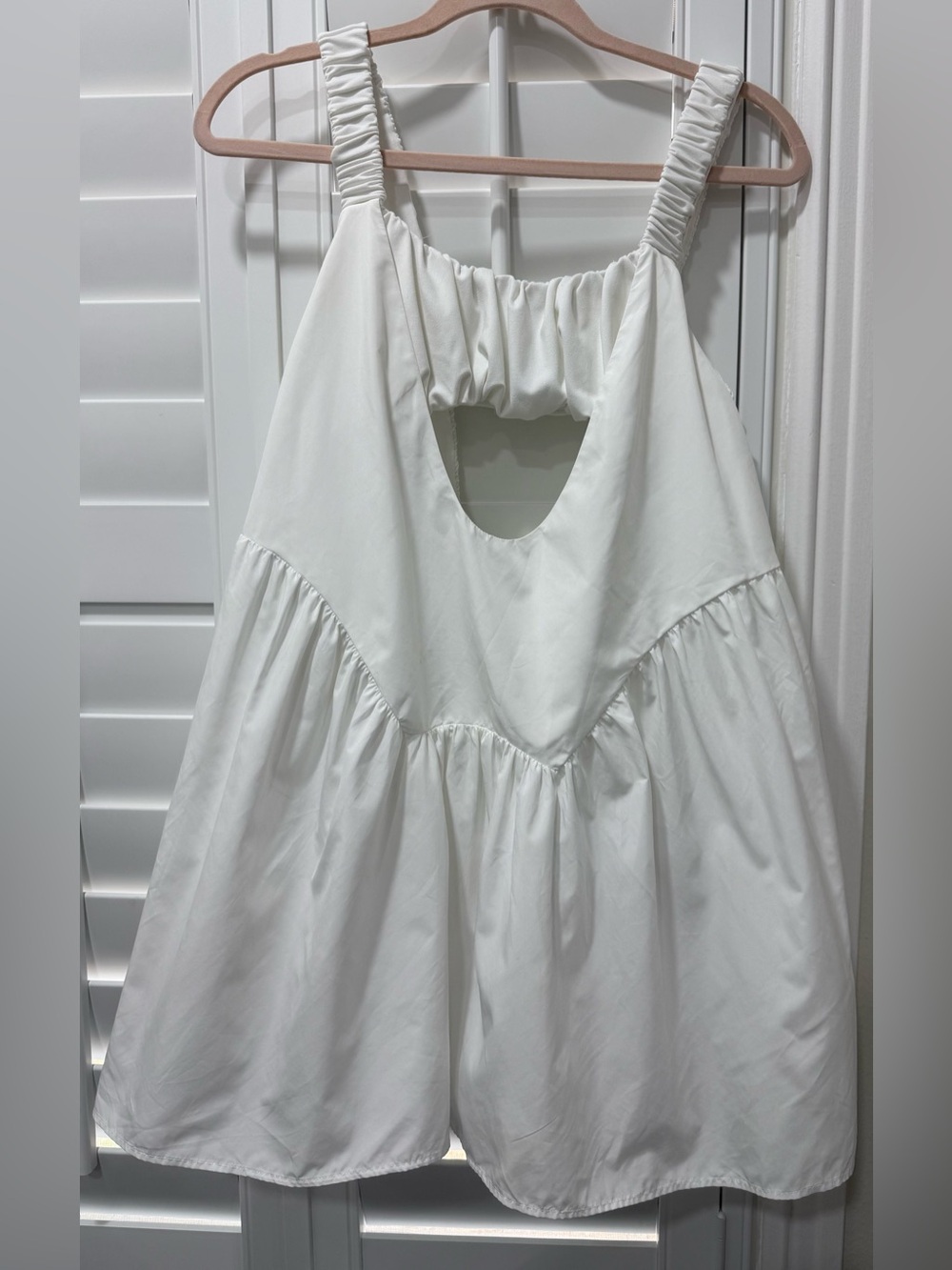 FP Movement by Free People White Cutout Ruffle-Strap Top